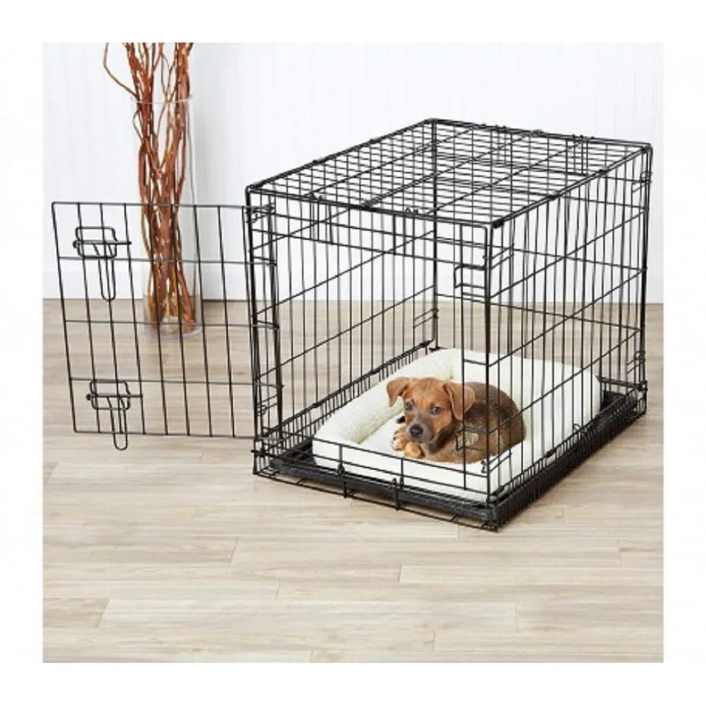 GABBIA PER CANI CANE IN METALLO NERO 96 X 84 X 64 CM PER TRASPORTO CON RUOTE