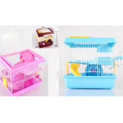 GABBIA PER CRICETO CRICETI RODITORE TOPO RUOTA SCIVOLO ABBEVERATOIO MANGIATOIA