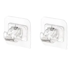 GANCI TRASPARENTI 2PZ SENZA FORARE PVC AUTOADESIVE PER TENDE PORTASCIUGAMANI SOSPESI