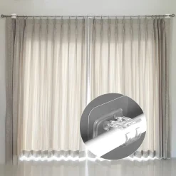 GANCI TRASPARENTI 2PZ SENZA FORARE PVC AUTOADESIVE PER TENDE PORTASCIUGAMANI SOSPESI