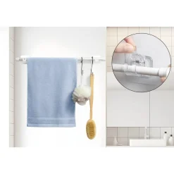 GANCI TRASPARENTI 2PZ SENZA FORARE PVC AUTOADESIVE PER TENDE PORTASCIUGAMANI SOSPESI