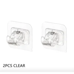 GANCI TRASPARENTI 2PZ SENZA FORARE PVC AUTOADESIVE PER TENDE PORTASCIUGAMANI SOSPESI