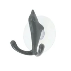 GANCIO APPENDINO ADESIVO DOPPIO APPENDIABITI PARETE CUCINA BAGNO DESIGN DELFINO COLORATO 10810
