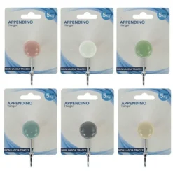 GANCIO APPENDINO ADESIVO APPENDIABITI DA PARETE PER CASA CUCINA BAGNO COLORATO 10801