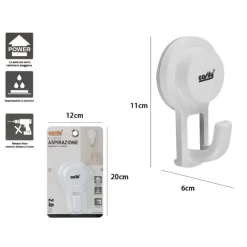GANCIO APPENDINO PARETE CON VENTOSA CASA CUCINA BAGNO ATTACCAPANNI 11X6CM 59540