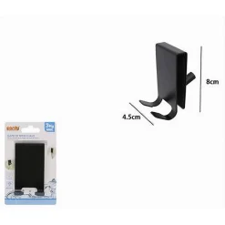 GANCIO BIFACCIALE PER BOX DOCCIA 3 GANCI ACCAPPATOIO TERGIVETRO BAGNO NERO 87773