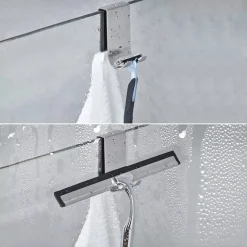 GANCIO BIFACCIALE PORTA BOX DOCCIA A 3 GANCI ACCAPPATOIO TERGIVETRO BAGNO 87768