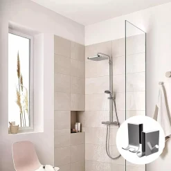 GANCIO BIFACCIALE PORTA BOX DOCCIA A 3 GANCI ACCAPPATOIO TERGIVETRO BAGNO 87768