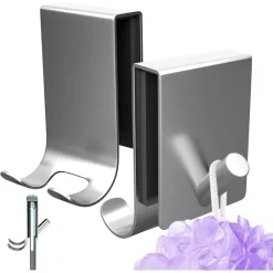 GANCIO BIFACCIALE PORTA BOX DOCCIA A 3 GANCI ACCAPPATOIO TERGIVETRO BAGNO 87768