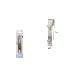 GANCIO DOPPIO PER PORTA BOX DOCCIA PER APPENDERE ASCIUGAMANI BAGNO 4X18 CM 87766