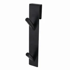 GANCIO DOPPIO PER PORTA BOX DOCCIA APPENDERE ASCIUGAMANI BAGNO 4X18CM NERO 87771