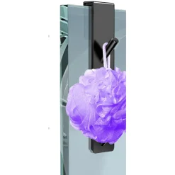 GANCIO DOPPIO PER PORTA BOX DOCCIA APPENDERE ASCIUGAMANI BAGNO 4X18CM NERO 87771