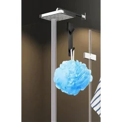 GANCIO DOPPIO PER PORTA BOX DOCCIA APPENDERE ASCIUGAMANI BAGNO 4X18CM NERO 87771