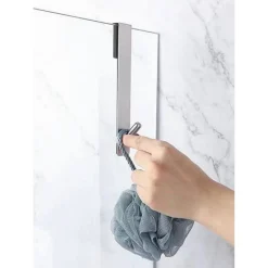 GANCIO PER PORTA BOX DOCCIA APPENDI ASCIUGAMANO ACCAPPATOIO BAGNO 4 X 18CM 87765