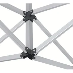 GAZEBO PIEGHEVOLE GIARDINO 3X3X3MT TENDA TELO GRIGIO PADIGLIONE MERCATI SAGRE 222714