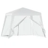 GAZEBO TENDA DA GIARDINO RESISTENTE REMOVIBILE 2.5X2.4X3MT BIANCO CON ZANZARIERA 222708