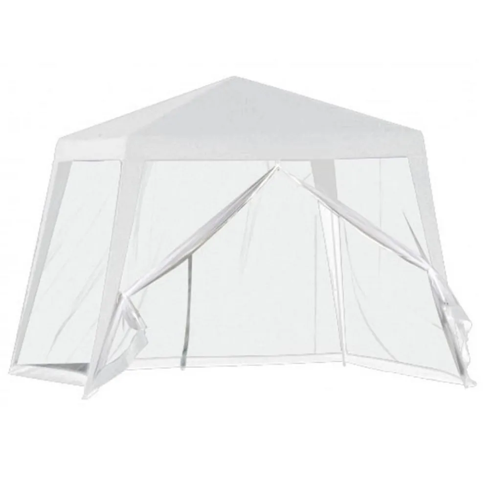GAZEBO TENDA DA GIARDINO RESISTENTE REMOVIBILE 2.5X2.4X3MT BIANCO CON ZANZARIERA 222708