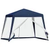 GAZEBO TENDA DA GIARDINO RESISTENTE REMOVIBILE 2.5X2.4X3MT BLU CON ZANZARIERA 222709