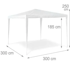 GAZEBO 3X3MT TENDA ESTERNI ARREDO GIARDINO TETTO ANTIPIOGGIA IDROREPELLENTE BIANCO