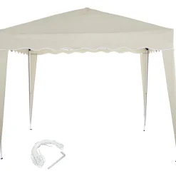GAZEBO 3X3X2,5 MT PIEGHEVOLE ECRU IMPERMEABILE RICHIUDIBILE TENDONE GIARDINO