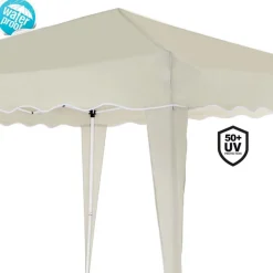 GAZEBO 3X3X2,5 MT PIEGHEVOLE ECRU IMPERMEABILE RICHIUDIBILE TENDONE GIARDINO