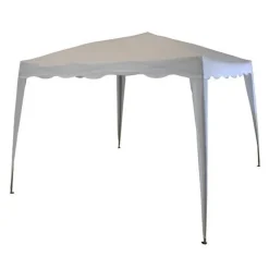 GAZEBO 3X3X2,5 MT PIEGHEVOLE GRIGIO IMPERMEABILE RICHIUDIBILE TENDONE GIARDINO 016561