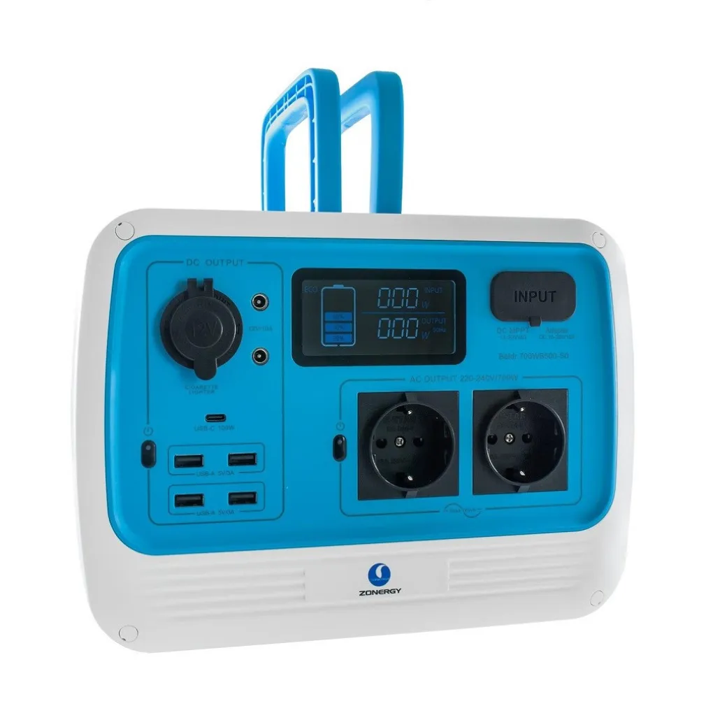 GENERATORE CORRENTE 700W PORTATILE RICARICA SOLARE BATTERIA PRESE SCHUKO AC USB-C