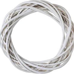 GHIRLANDA DIETROPORTA IN LEGNO BIANCO INTRECCIATO 30 CM DECORAZIONI PORTA NATALE