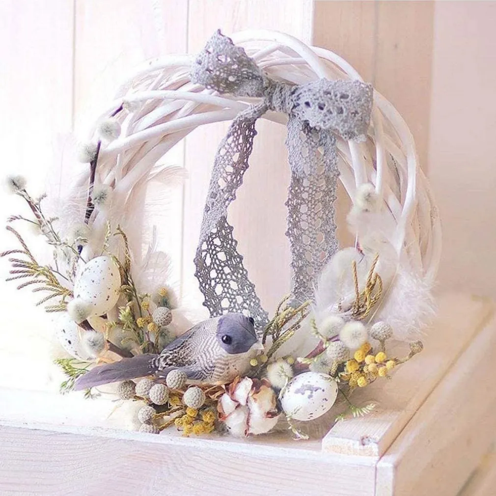 GHIRLANDA DIETROPORTA IN LEGNO BIANCO INTRECCIATO 30 CM DECORAZIONI PORTA NATALE