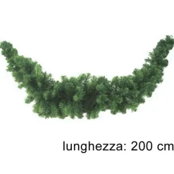 GHIRLANDA NATALIZIA ALBERO DI NATALE ADDOBBI DECORAZIONI NATALIZIE 200CM