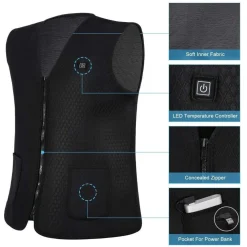 GILET GIUBOTTO RISCALDANTE USB RISCALDATO GIACCA TERMICA UNISEX RISCALDAMENTO