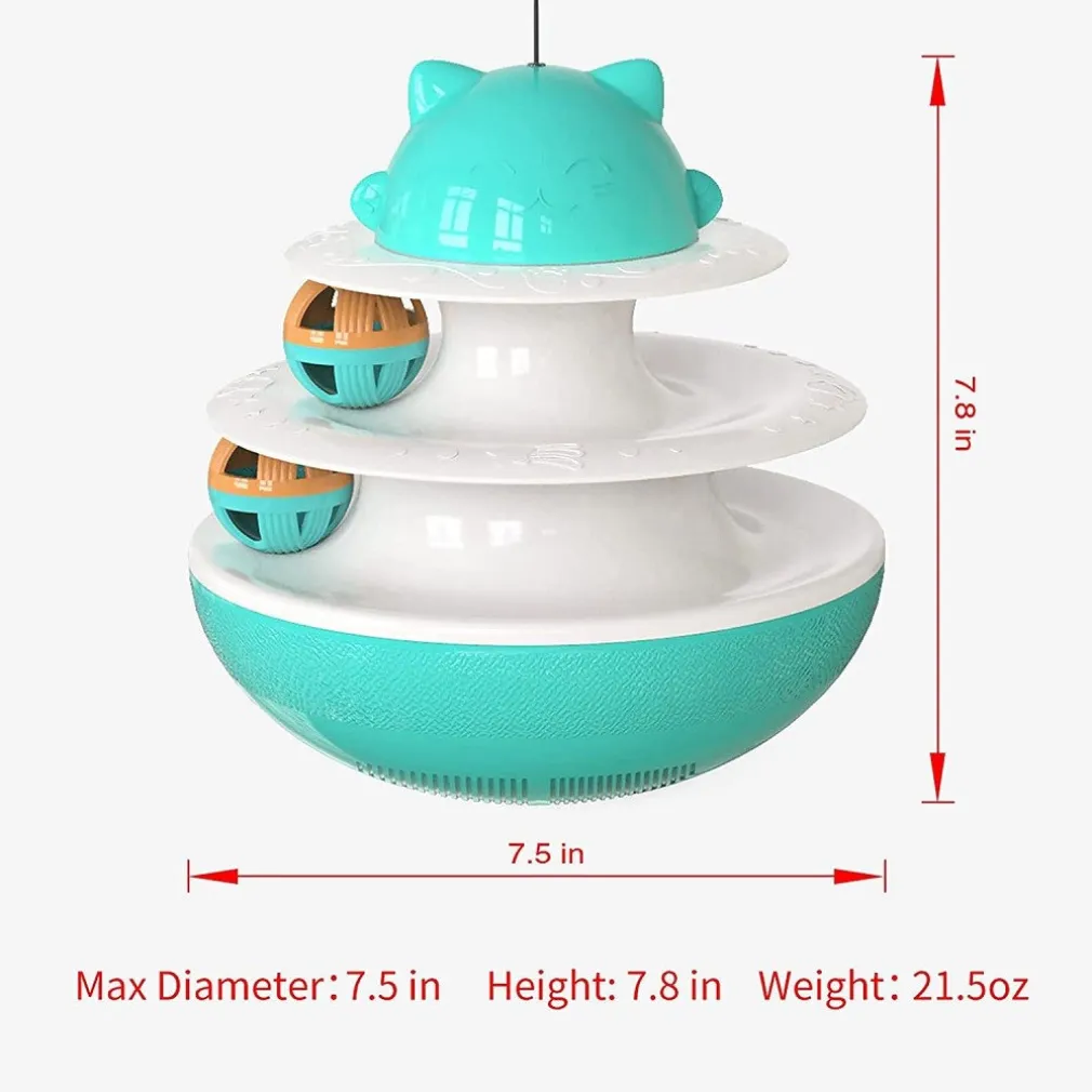 GIOCATTOLO MULTIFUNZIONALE PER GATTO PALLA GIRADISCHI DOPPIA TRACCIA BASTONE