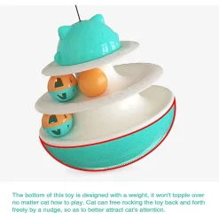 GIOCATTOLO MULTIFUNZIONALE PER GATTO PALLA GIRADISCHI DOPPIA TRACCIA BASTONE