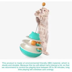 GIOCATTOLO MULTIFUNZIONALE PER GATTO PALLA GIRADISCHI DOPPIA TRACCIA BASTONE