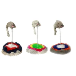 GIOCO CON PUPAZZO TOPO PALESTRA PER GATTO TOPOLINO PELUCHE GATTI BASE CON MOLLE