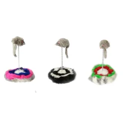 GIOCO CON PUPAZZO TOPO PALESTRA PER GATTO TOPOLINO PELUCHE GATTI BASE CON MOLLE