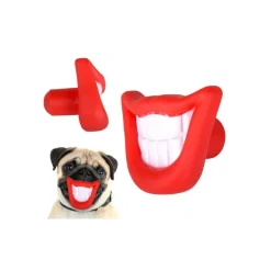 GIOCO DA MORDERE PER CANI SMILE CON SUONO IN GOMMA NATURALE DENTIERA PER CANI