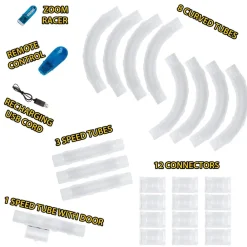 GIOCO GIOCATTOLO ZOOM TUBE RACING TUBO MAGICO PER MACCHININE CON EFFETTO LUCI