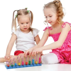 GIOCO PALLOTTOLIERE CON ADDIZIONI IN LEGNO ABACO GIOCATTOLO EDUCATIVO BAMBINI