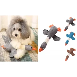 GIOCO PELUCHE ANATRA MORBIDO 30X21 CM IN STOFFA PER CANI CANE GATTI MORDE DENTI