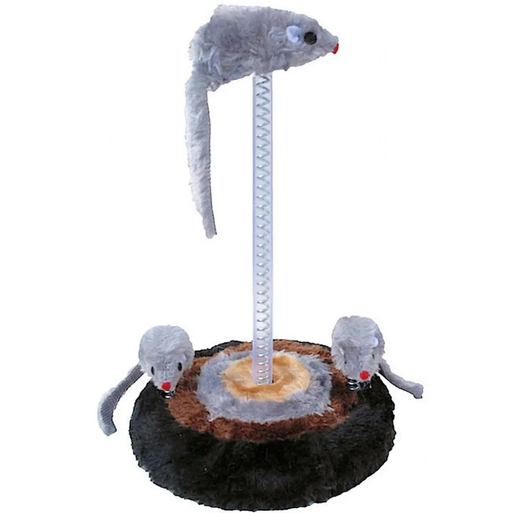 GIOCO PER GATTO CON 3 TOPI 15 X 26 CM PLAY SET GATTI GIOCHI PASSATEMPO ANIMALI