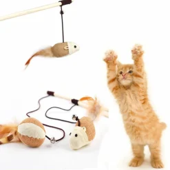 GIOCO PER GATTO GATTI ASTA CON PUPAZZO TOPO TOPOLINO PALESTRA TIRAGRAFFI UNGHIE