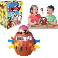 GIOCO PIRATA BARILE POP UP CORSARO NERO SPADE PROBABILITÀ 2-4 GIOCATORI BAMBINI