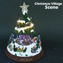 GIOSTRINA FORMA ALBERO DI NATALE ANIMATO INNEVATO CON MOVIMENTO LUCI E SUONI