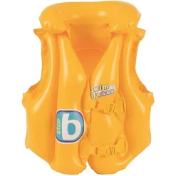 GIUBBOTTO DA NUOTO GONFIABILE PER BAMBINI PICCOLI GALLEGGIAMENTO 51X46CM GIALLO 019948
