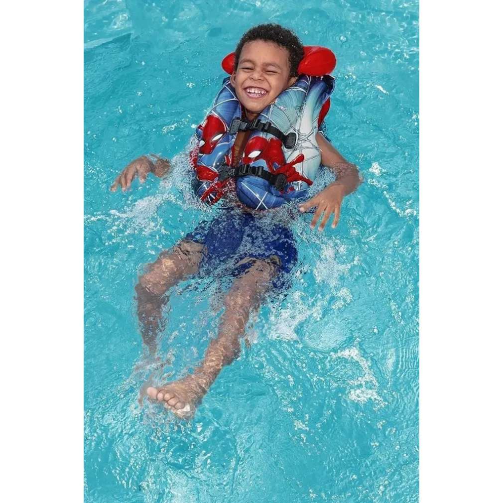 GIUBBOTTO DI SALVATAGGIO GONFIABILE A 3 CAMERE PER BAMBINI SPIDERMAN ROSSO 019963