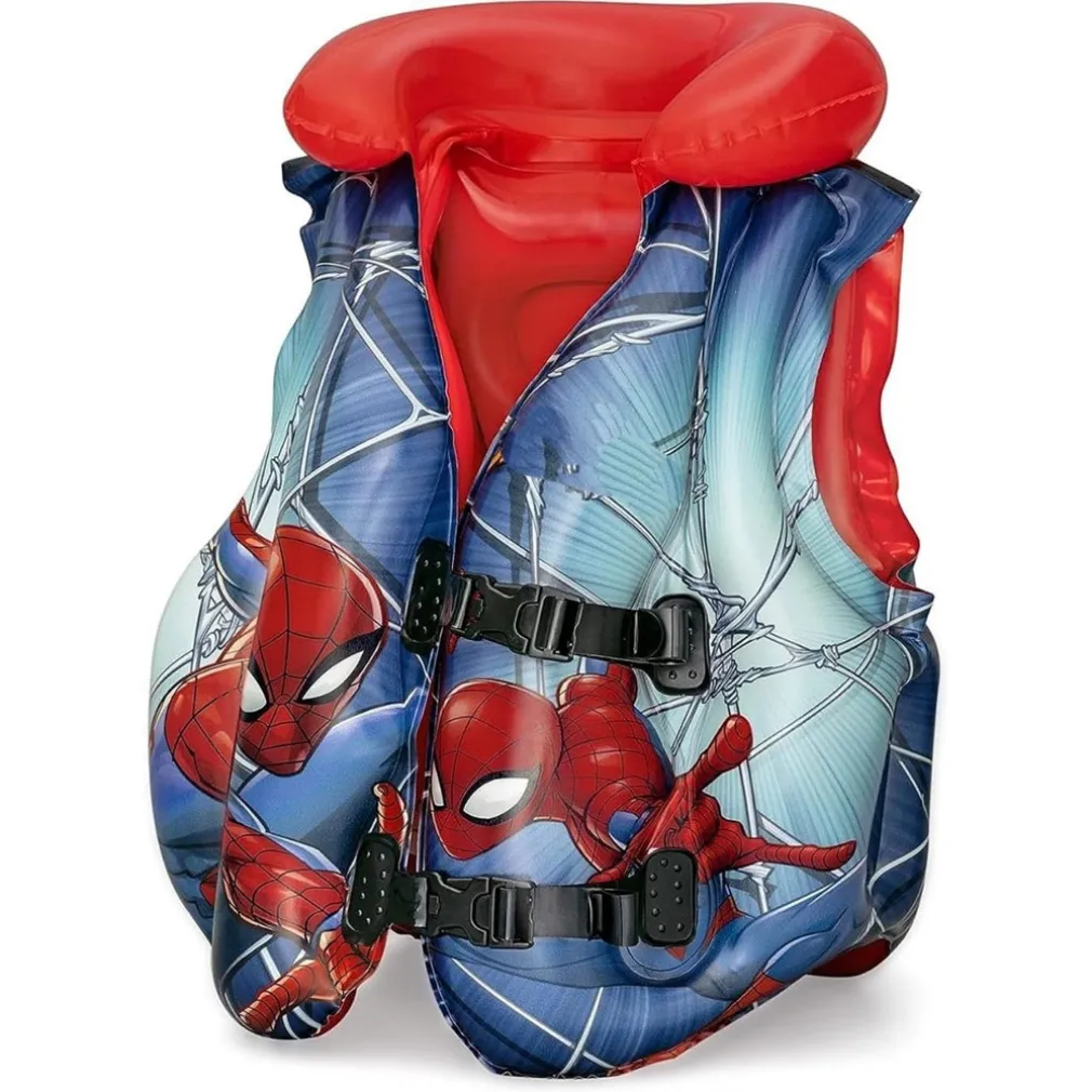 GIUBBOTTO DI SALVATAGGIO GONFIABILE A 3 CAMERE PER BAMBINI SPIDERMAN ROSSO 019963