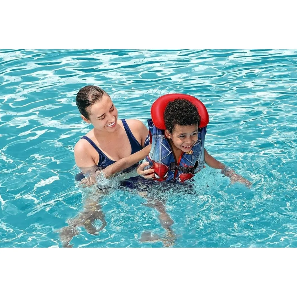 GIUBBOTTO DI SALVATAGGIO GONFIABILE A 3 CAMERE PER BAMBINI SPIDERMAN ROSSO 019963