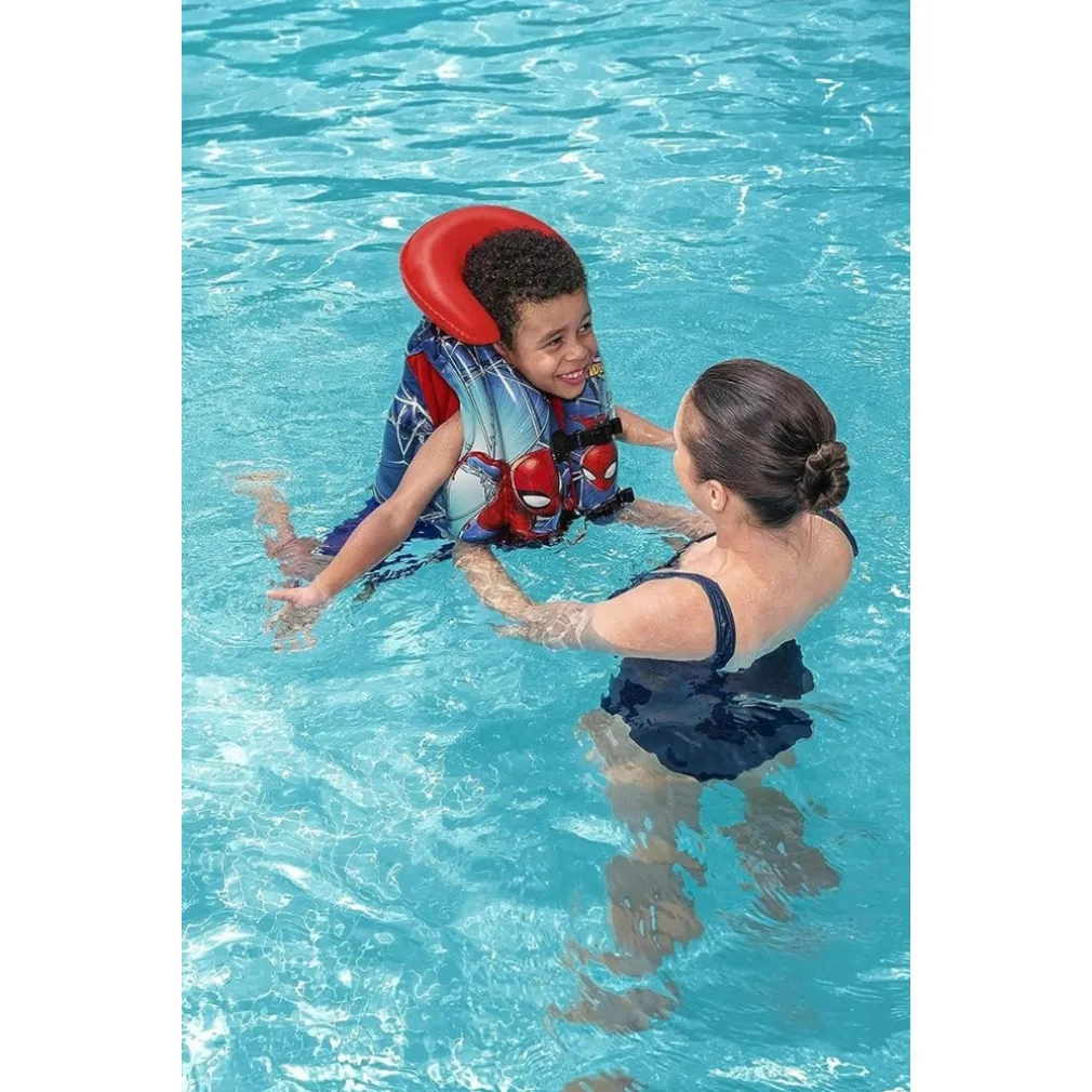 GIUBBOTTO DI SALVATAGGIO GONFIABILE A 3 CAMERE PER BAMBINI SPIDERMAN ROSSO 019963