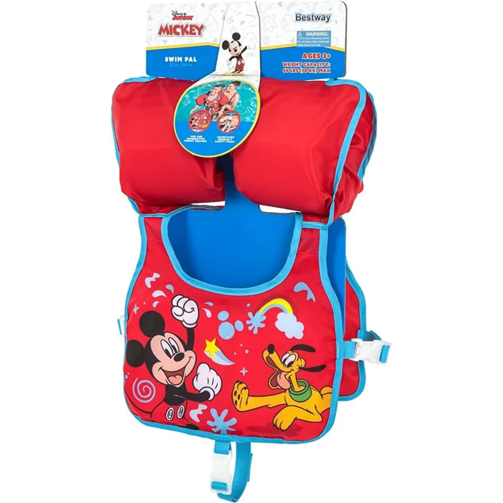 GIUBBOTTO GIUBBETTO SALVAGENTE GILET NUOTO SWIM PAL MICKEY PER BAMBINI 3-6 ANNI 9101C